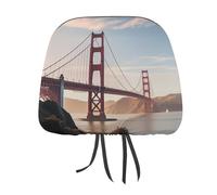 DWTJKMS Golden Gate Bridge Lot de 2 housses de protection réglables et réutilisables pour appuie-tête de voiture - Accessoires d'intérieur de voiture - Pour la plupart des voitures