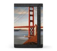 DWTJKMS Golden Gate Bridge Portefeuille minimaliste à trois volets pour homme Design moderne et tendance Porte-monnaie antivol pour cartes et espèces