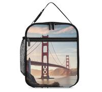 DWTJKMS Golden Gate Bridge Sac à déjeuner isotherme, étanche pour homme et femme, avec poignée, boîte à déjeuner isotherme réutilisable pour bureau, travail, pique-nique