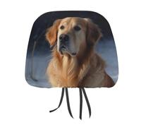 DWTJKMS Golden Retriever Lot de 2 housses de protection réglables et réutilisables pour appuie-tête de voiture - Accessoires d'intérieur de voiture - Pour la plupart des voitures