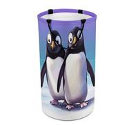 DWTJKMS Grand panier à linge pliable avec poignées de transport facile - Motif pingouin mignon - Grand panier de rangement pour buanderie, dortoir, famille