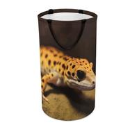 DWTJKMS Grand panier à linge pliable motif léopard Little Gecko avec poignées de transport facile pour buanderie, dortoir, famille