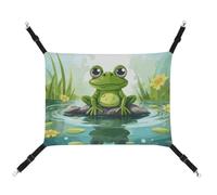 DWTJKMS Grenouille dans un étang Hamac pour chat - Hamac de couchage doux réglable pour animaux domestiques - Utilisation en toutes saisons pour chats, furets, chiots, lapins, petits animaux