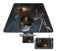DWTJKMS Grim Reaper Tapis de pique-nique pliable et imperméable avec sac fourre-tout Grand tapis de pique-nique d'extérieur 147,3 x 147,3 cm Couverture de camping pour plage, parc, voyage