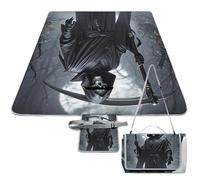 DWTJKMS Grim Reaper Tapis de pique-nique pliable et imperméable avec sac fourre-tout Grand tapis de pique-nique d'extérieur 147,3 x 147,3 cm Couverture de camping pour plage, parc, voyage