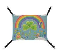 DWTJKMS Hamac arc-en-ciel pour chat - Hamac de couchage doux réglable pour toutes saisons - Pour chats, furets, chiots, lapins, petits animaux (classique)