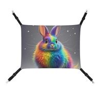 DWTJKMS Hamac arc-en-ciel pour lapin et chat - Hamac de couchage doux réglable pour animaux domestiques - Pour toutes les saisons - Pour chats, furets, chiots, lapins, petits animaux (classique)
