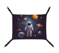 DWTJKMS Hamac astronaute avec système solaire et planètes pour chat, hamac de couchage doux réglable pour animaux domestiques, toutes saisons, utilisation pour chats, furets, chiots, lapins, petits