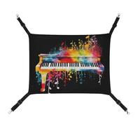 DWTJKMS Hamac coloré avec clavier de piano et note de musique pour chat, hamacs de couchage doux, hamac réglable pour animaux de compagnie, utilisation en toutes saisons pour chats, furets, chiots