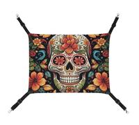 DWTJKMS Hamac coloré en forme de tête de mort pour chat, hamacs de couchage doux réglable pour animaux de compagnie, utilisation en toutes saisons pour chats, furets, chiots, lapins, petits animaux