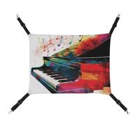 DWTJKMS Hamac coloré pour chat avec clavier de piano musical - Hamacs de couchage doux réglable pour animaux domestiques - Utilisation en toutes saisons pour chats, furets, chiots, lapins, petits