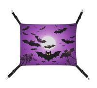 DWTJKMS Hamac d'Halloween avec chauve-souris volantes pour chat, hamacs de couchage doux, hamac réglable pour animaux de compagnie, utilisation en toutes saisons pour chats, furets, chiots, lapins