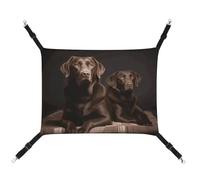 DWTJKMS Hamac marron labrador retriever pour chat, hamacs de couchage doux réglable pour animaux domestiques, toutes saisons, utilisation pour chats, furets, chiots, lapins, petits animaux (classique)