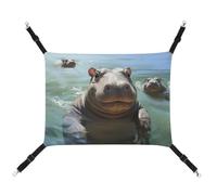 DWTJKMS Hamac mignon hippopotame pour chat, hamacs de couchage doux, hamac réglable pour animaux domestiques, toutes saisons pour chats, furets, chiots, lapins, petits animaux (classique)