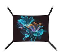 DWTJKMS Hamac pour chat à fleurs fluo - Hamacs de couchage doux réglable pour animaux domestiques - Utilisation en toutes saisons pour chats, furets, chiots, lapins, petits animaux (classique)
