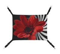 DWTJKMS Hamac pour chat à fleurs rouges - Hamac de couchage doux réglable pour animaux domestiques - Pour toutes saisons - Pour chats, furets, chiots, lapins, petits animaux (classique)