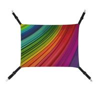 DWTJKMS Hamac pour chat à rayures de couleur arc-en-ciel - Hamacs de couchage doux réglable pour animaux domestiques - Utilisation en toutes saisons pour chats, furets, chiots, lapins, petits animaux