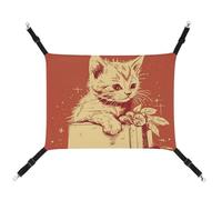 DWTJKMS Hamac pour chat allongé sur la boîte - Hamac de couchage doux réglable pour animaux domestiques - Utilisation en toutes saisons pour chats, furets, chiots, lapins, petits animaux (classique)