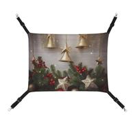 DWTJKMS Hamac pour chat avec arbre de Noël et cloches - Hamac de couchage doux réglable pour animaux domestiques - Pour toutes les saisons - Pour chats, furets, chiots, lapins, petits animaux