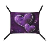 DWTJKMS Hamac pour chat avec cœurs violets - Réglable - Pour toutes saisons - Pour chats, furets, chiots, lapins, petits animaux (classique)