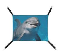 DWTJKMS Hamac pour chat avec dauphin avec un sourire - Hamac de couchage doux réglable pour animaux domestiques - Pour toutes les saisons - Pour chats, furets, chiots, lapins, petits animaux