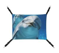 DWTJKMS Hamac pour chat avec dauphin avec un sourire - Hamac de couchage doux réglable pour animaux domestiques - Pour toutes les saisons - Pour chats, furets, chiots, lapins, petits animaux