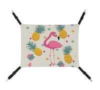 DWTJKMS Hamac pour chat avec flamant rose et ananas - Hamac de couchage doux réglable pour toutes saisons - Utilisation pour chats, furets, chiots, lapins, petits animaux (classique)