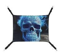 DWTJKMS Hamac pour chat avec motif tête de mort bleu en 3D, hamac de couchage réglable pour animaux domestiques, toutes saisons, utilisation pour chats, furets, chiots, lapins, petits animaux