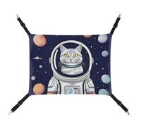DWTJKMS Hamac pour chat dans l'espace - Hamac de couchage doux réglable pour animaux domestiques - Utilisation en toutes saisons pour chats, furets, chiots, lapins, petits animaux (classique)