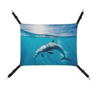 DWTJKMS Hamac pour chat en forme de dauphin dans la mer bleue - Hamac de couchage doux réglable pour animaux domestiques - Utilisation en toutes saisons pour chats, furets, chiots, lapins, petits