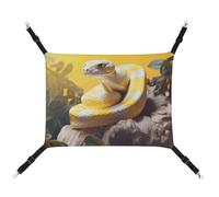 DWTJKMS Hamac pour chat en python jaune et blanc - Hamacs de couchage doux réglable pour animaux domestiques - Pour toutes les saisons - Pour chats, furets, chiots, lapins, petits animaux (classique)