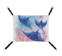 DWTJKMS Hamac pour chat motif animaux marins - Hamac de couchage doux réglable pour animaux domestiques - Utilisation en toutes saisons pour chats, furets, chiots, lapins, petits animaux (classique)