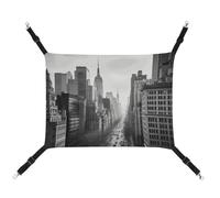 DWTJKMS Hamac pour chat New York noir et blanc - Hamac de couchage doux réglable pour animaux domestiques - Utilisation en toutes saisons pour chats, furets, chiots, lapins, petits animaux (classique)