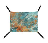 DWTJKMS Hamac pour chat orange et turquoise - Hamacs de couchage doux réglable pour animaux domestiques - Pour toutes saisons - Pour chats, furets, chiots, lapins, petits animaux (classique)