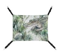 DWTJKMS Hamac pour chat vert crocodile - Hamac de couchage doux réglable pour animaux domestiques - Utilisation en toutes saisons pour chats, furets, chiots, lapins, petits animaux (classique)