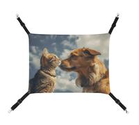 DWTJKMS Hamac pour chien et chat face à face - Hamac de couchage doux réglable pour animaux domestiques - Utilisation en toutes saisons pour chats, furets, chiots, lapins, petits animaux (classique)
