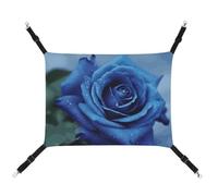 DWTJKMS Hamac romantique pour chat avec rose bleue - Hamac de couchage doux réglable pour animaux domestiques - Utilisation en toutes saisons pour chats, furets, chiots, lapins, petits animaux