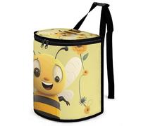 DWTJKMS Happy Bee Poubelle de voiture avec couvercle, grande capacité à suspendre, étanche, étanche, accessoires d'intérieur