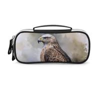 DWTJKMS Hawk Sitting In The Tree Trousse de maquillage portable en cuir étanche Petit organisateur cosmétique Trousse de toilette Pinceaux crayons et accessoires de maquillage de voyage