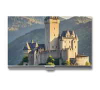 DWTJKMS Hohenschwangau - Porte-cartes de visite en alliage d'aluminium - Porte-cartes de visite professionnel pour homme et femme - Cadeau unique, Argenté.