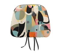 DWTJKMS Housse d'appui-tête de voiture motif chat art moderne du milieu du siècle, 1 pièce, réglable, réutilisable, accessoires d'intérieur de voiture, mignon vintage, housse de protection pour sièges