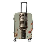 DWTJKMS Housse de bagage avec microphone et note de musique, simple et généreuse, housse anti-poussière lavable, résistante aux rayures pour valise de 48,3 à 81,3 cm, Style :, L, Housse de valise
