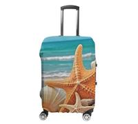 DWTJKMS Housse de bagage de plage simple et généreuse en forme d'étoile de mer et de coquillages - Housse anti-poussière lavable et résistante aux rayures pour valise de 48,3 à 81,3 cm, Style :, L