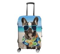 DWTJKMS Housse de bagage d'été motif bouledogue français, simple et généreuse, housse anti-poussière lavable, résistante aux rayures pour valise de 48 à 81 cm, Style :, S, Housse de valise
