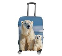 DWTJKMS Housse de bagage simple et généreuse avec 2 ours polaires - Housse anti-poussière lavable et résistante aux rayures pour valise de 48 à 81 cm, Style :, M, Housse de valise