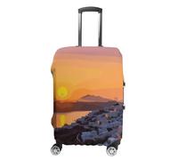 DWTJKMS Housse de bagage simple et généreuse avec motif île de Grèce et coucher de soleil - Housse anti-poussière lavable et résistante aux rayures pour valise de 48,3 à 81,3 cm, Style :, XL, Housse