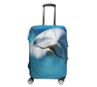 DWTJKMS Housse de bagage simple et généreuse motif dauphin avec un sourire, housse anti-poussière lavable, résistante aux rayures pour valise de 48 à 81 cm, Style :, S, Housse de valise