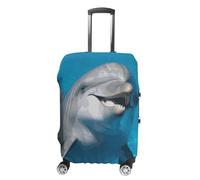 DWTJKMS Housse de bagage simple et généreuse motif dauphin avec un sourire, housse anti-poussière lavable, résistante aux rayures pour valise de 48 à 81 cm, Style :, L, Housse de valise