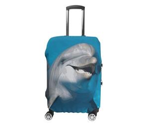 DWTJKMS Housse de bagage simple et généreuse motif dauphin avec un sourire, housse anti-poussière lavable, résistante aux rayures pour valise de 48 à 81 cm, Style :, M, Housse de valise