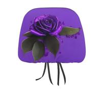 DWTJKMS Housse de protection pour appuie-tête de siège de voiture - 1 pièce - Réglable et réutilisable - Motif rose violette - Pour la plupart des voitures